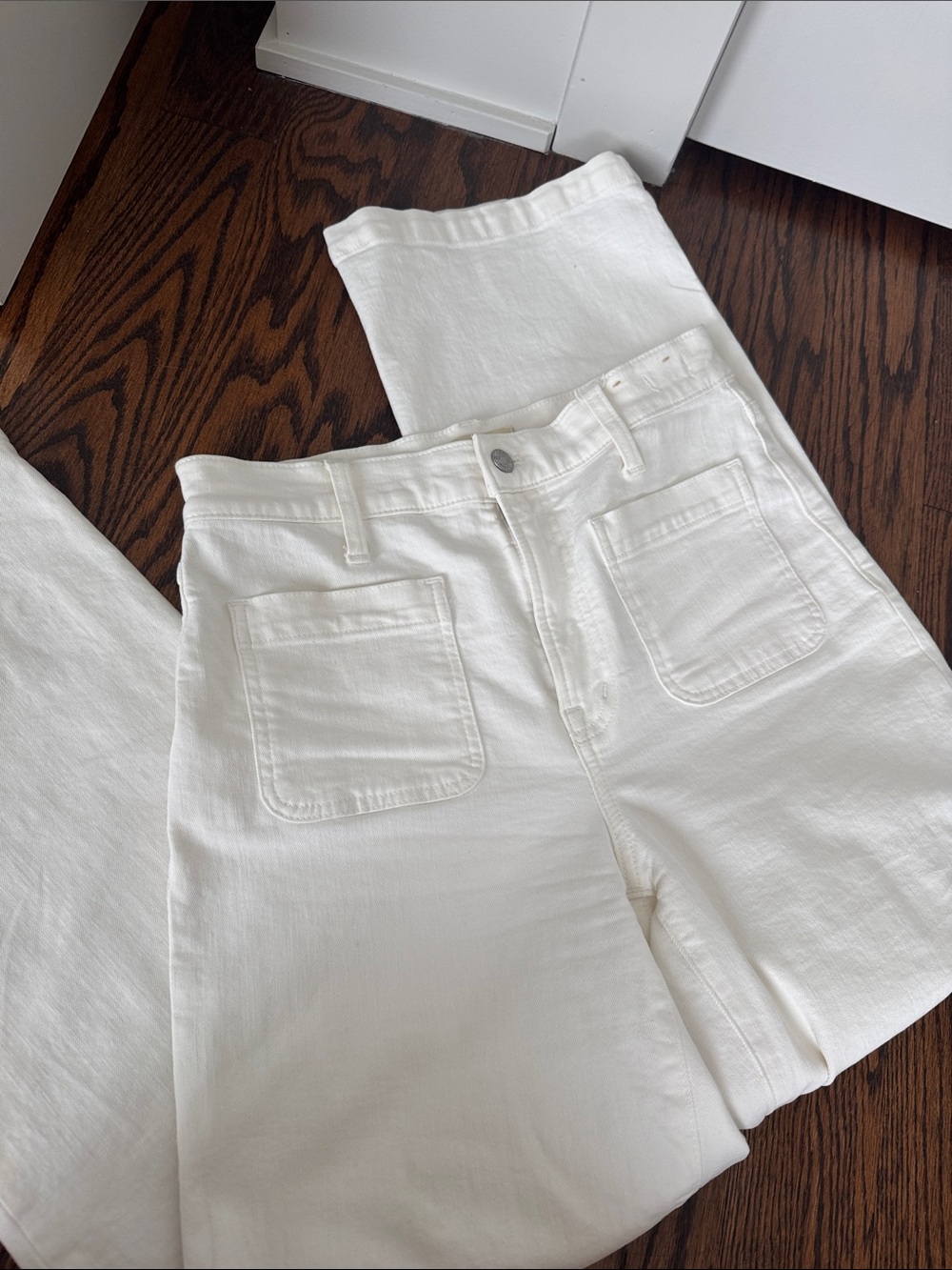 Madewell Perfect Vintage Wide Leg White Jeans - Picture 3 of 3